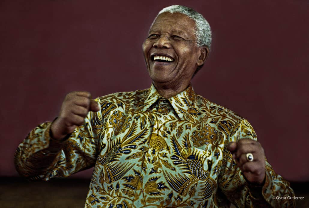 Nelson Mandela Dancing. Soweto 2000