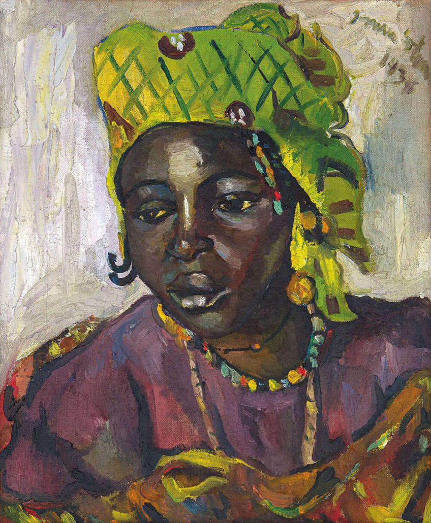 Lot 348: Irma Stern, Dakar Woman. Oil on canvas, 59 x 50cm. R 7 000 000 - 9 000 000