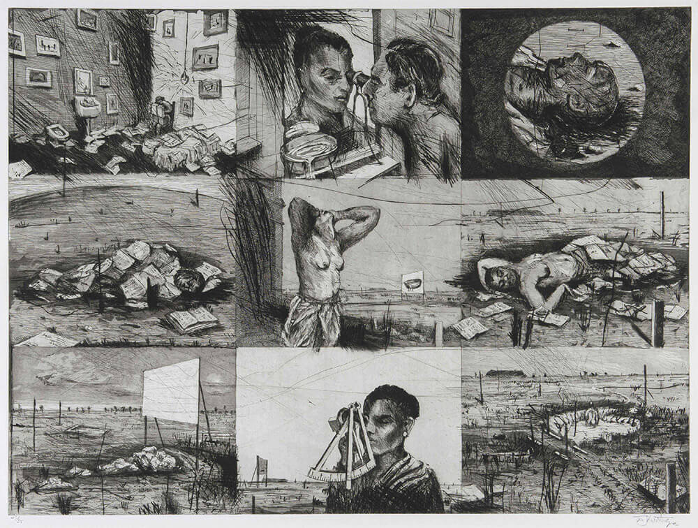 Lot 391: William Kentridge, Felix in Exile. Etching, aquatint, drypoint and soft ground, 58 x 79cm. R 400 000 - 600 000