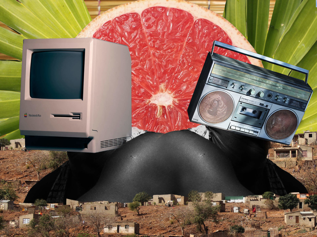 Thandi Pinto, Tech boy, 2022. Digital Photo Collage. Courtesy of the artist & Arte de Gama.