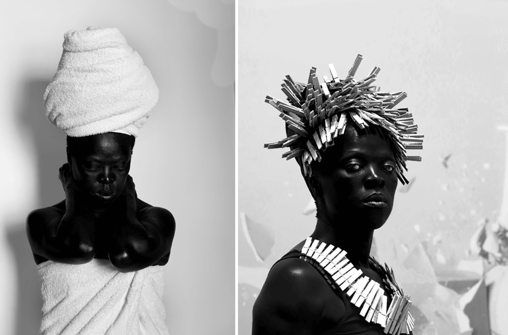 Left Zanele Muholi Muzane I, 2019; Right Zanele Muholi, Bester, 2019, Courtesy of African Artists' Foundation