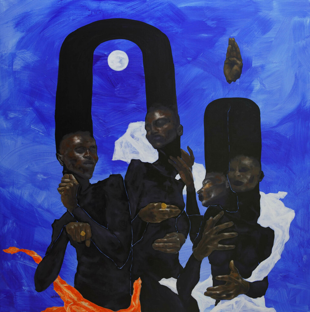1.	Kwaku Owusu Achim, There are no Bad Chiefs - 2022: Oil on Canvas: 154 x 154cm